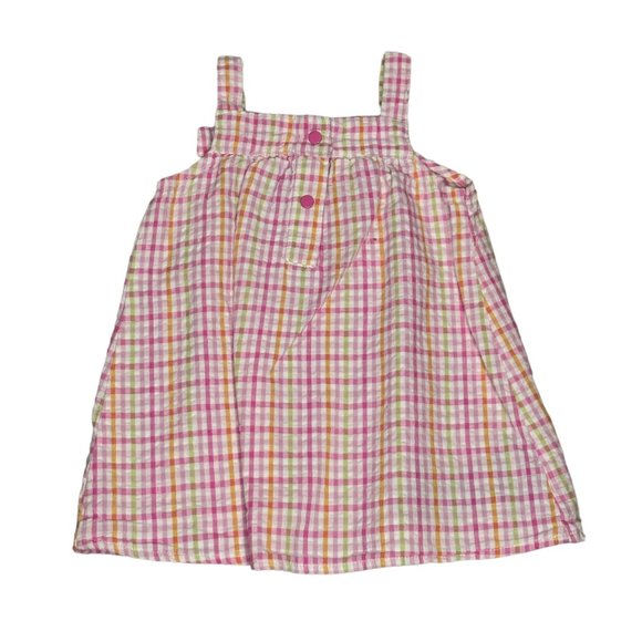 The Mayfair Company Dress Baby Girl 12 Month Pink Sleeveless Plaid Butterfly - Picture 1 of 6